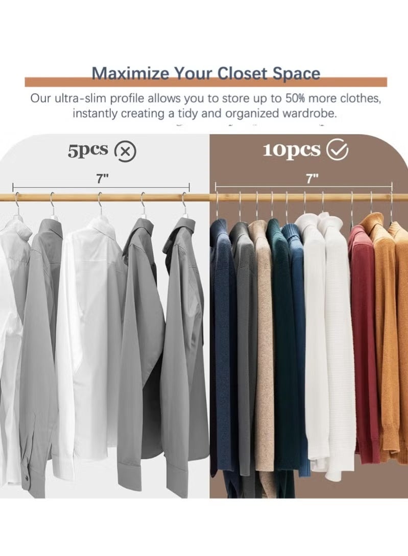 ZAYVA 100-Piece Non-Slip Hanger Set, Heavy Duty & Space Saving for Clothes - Beige - Image 3